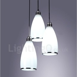 Lampada a sospensione moderna contemporanea in metallo con LED integrato a 3 luci