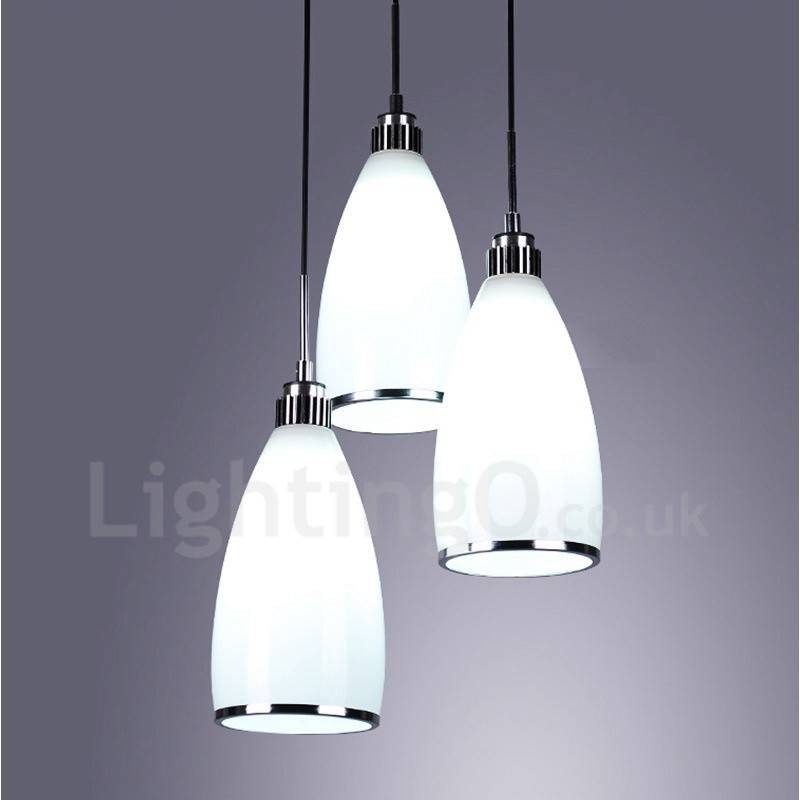 Lampada a sospensione moderna contemporanea in metallo con LED integrato a 3 luci