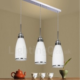Lampada a sospensione moderna contemporanea in metallo con LED integrato a 3 luci