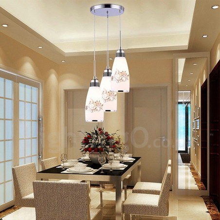 Lampada a sospensione contemporanea in metallo con LED integrato a 3 luci