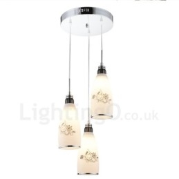 Lampada a sospensione contemporanea in metallo con LED integrato a 3 luci