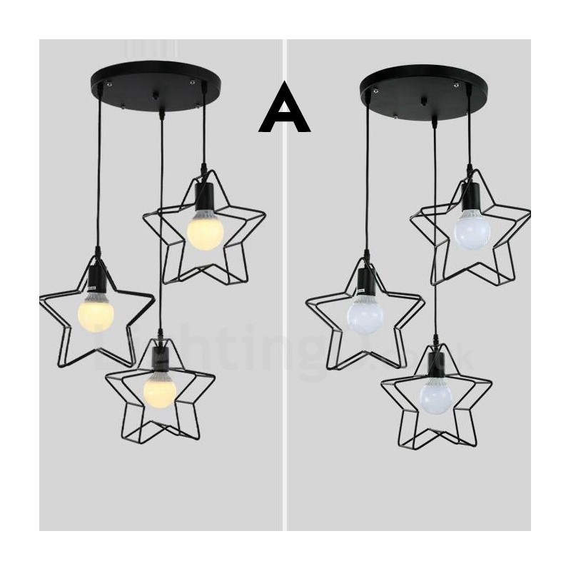 Lampada a sospensione moderna contemporanea a 3 luci 560 x 560 mm