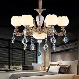 Lampadario a sospensione in cristallo stile europeo creativo coreano americano in lega di zinco