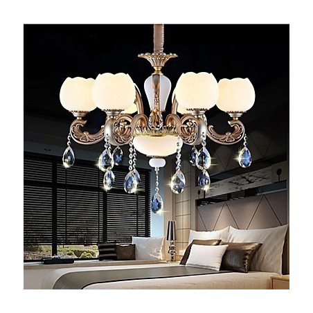 Lampadario a sospensione in cristallo stile europeo creativo coreano americano in lega di zinco