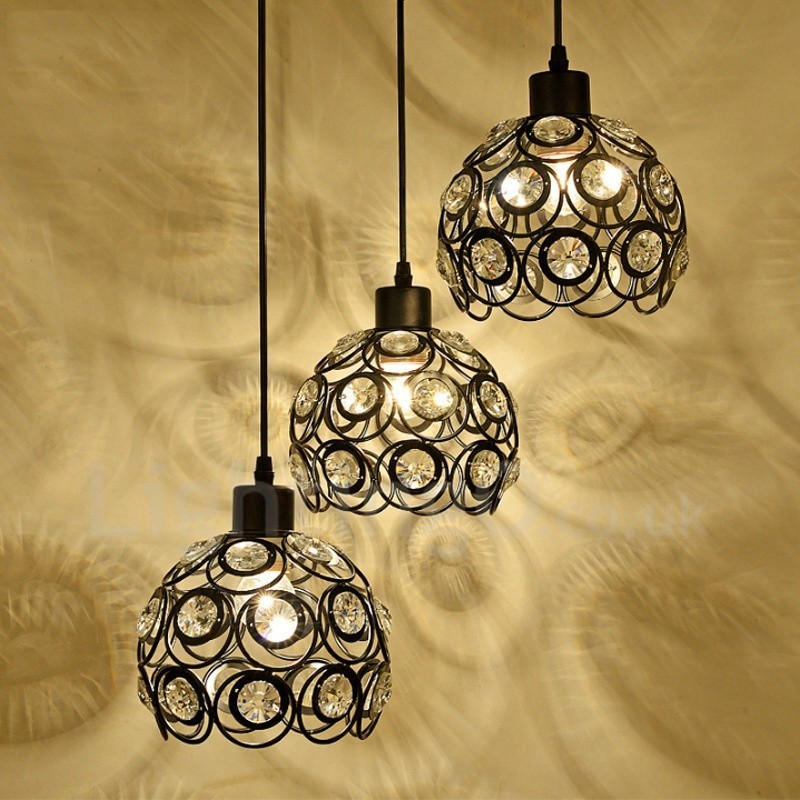 Lampada a sospensione Rustic Lodge a 3 luci LED integrato E27 20x20 cm