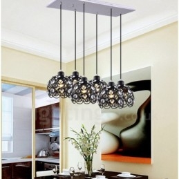 Lampada a sospensione Rustic Lodge a 6 luci LED integrato 20 x 20 cm E27