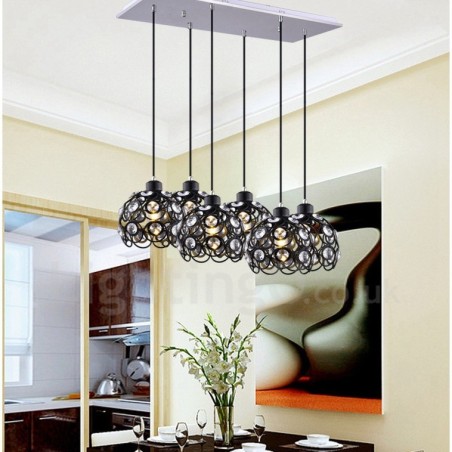 Lampada a sospensione Rustic Lodge a 6 luci LED integrato 20 x 20 cm E27