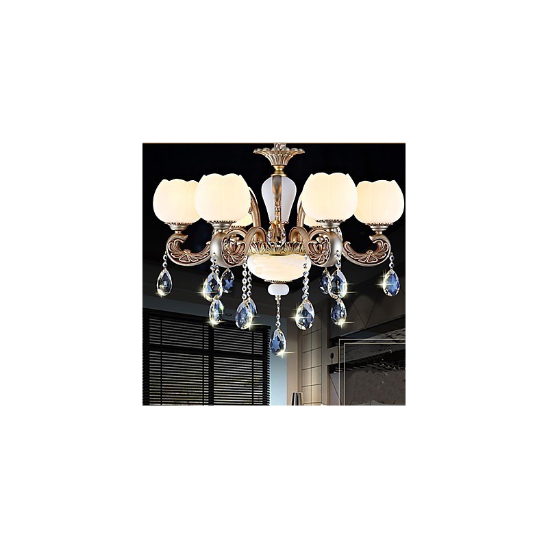 Lampadario a sospensione in cristallo stile europeo creativo coreano americano in lega di zinco