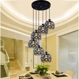 Lampada a sospensione rustica Rustic Lodge a 6 luci 20 x 20 cm