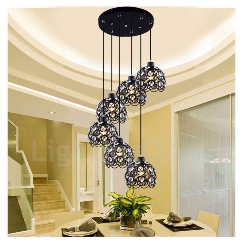 Lampada a sospensione rustica Rustic Lodge a 6 luci 20 x 20 cm