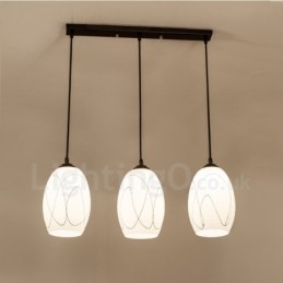 Lampada a sospensione rustica/lodge in metallo con LED integrato, 3 luci, 65 x 90 cm