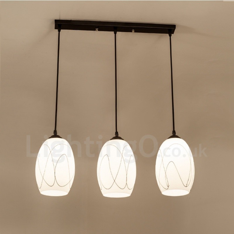 Lampada a sospensione rustica/lodge in metallo con LED integrato, 3 luci, 65 x 90 cm