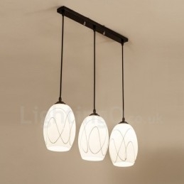 Lampada a sospensione rustica/lodge in metallo con LED integrato, 3 luci, 65 x 90 cm