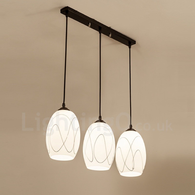 Lampada a sospensione rustica/lodge in metallo con LED integrato, 3 luci, 65 x 90 cm