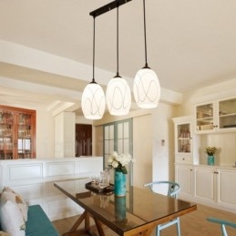 Lampada a sospensione rustica/lodge in metallo con LED integrato, 3 luci, 65 x 90 cm