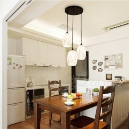 Lampada a sospensione rustica in metallo con LED integrato, 3 luci, 42 x 90 cm