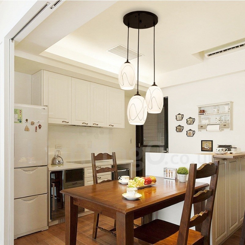 Lampada a sospensione rustica in metallo con LED integrato, 3 luci, 42 x 90 cm