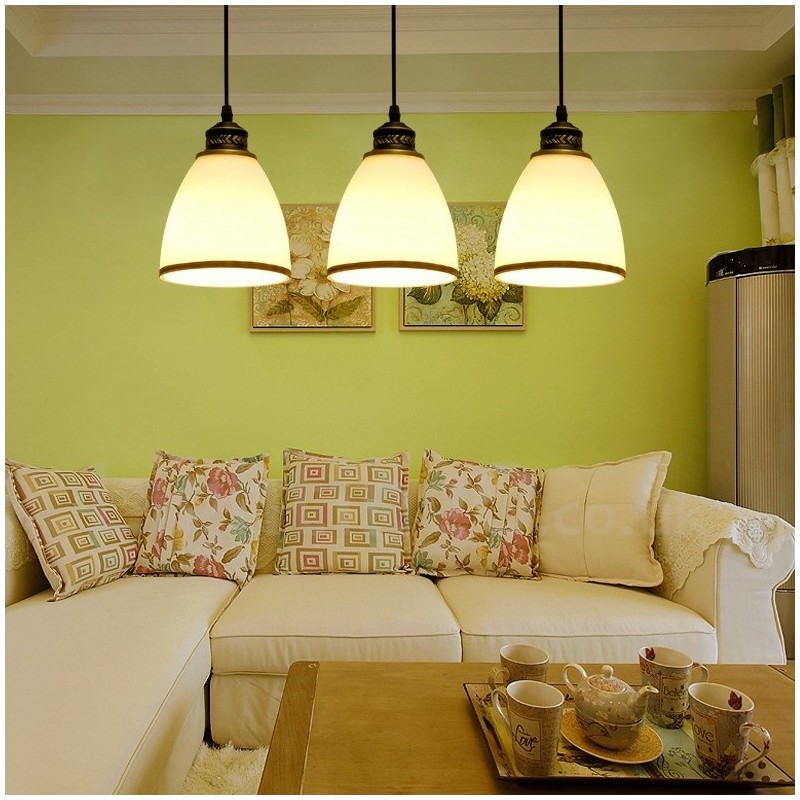 Lampada a sospensione Rustic Lodge in metallo a 3 luci con LED integrato