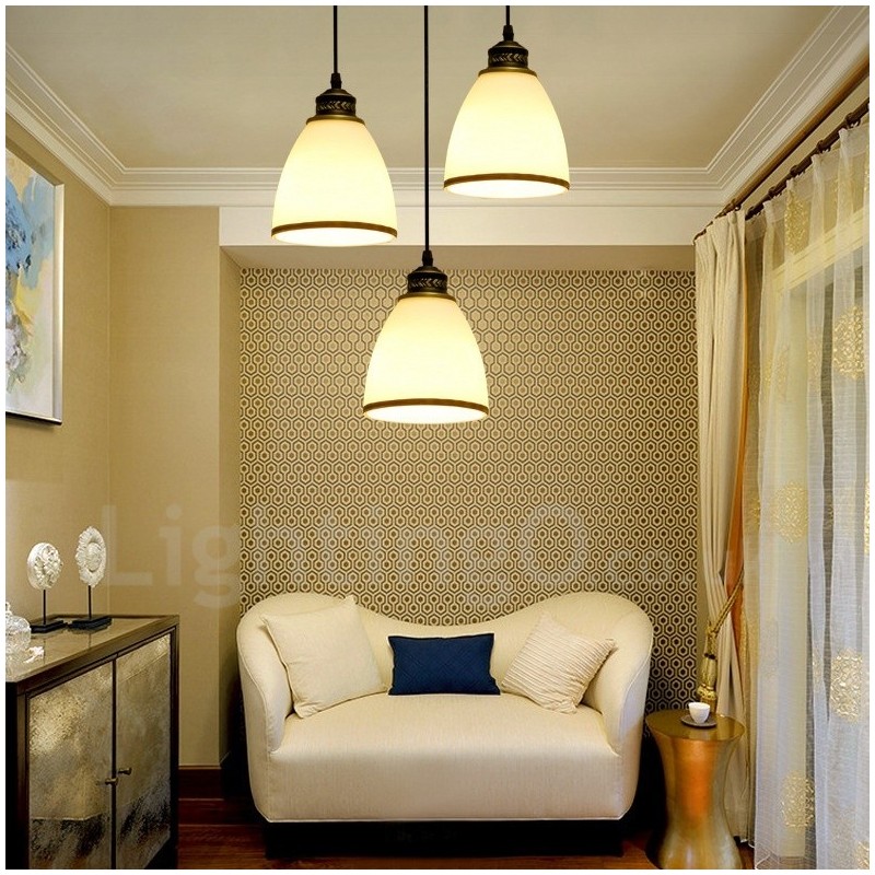 Lampada a sospensione Rustic Lodge in metallo a 3 luci con LED integrato
