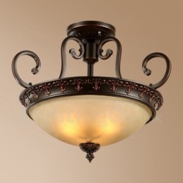 Lampada da soffitto Rustico/Lodge in metallo con LED integrato 55 x 43 cm