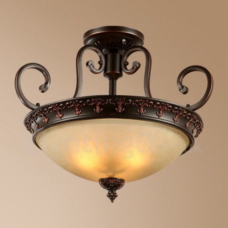 Lampada da soffitto Rustico/Lodge in metallo con LED integrato 55 x 43 cm