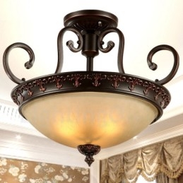 Lampada da soffitto Rustico/Lodge in metallo con LED integrato 55 x 43 cm
