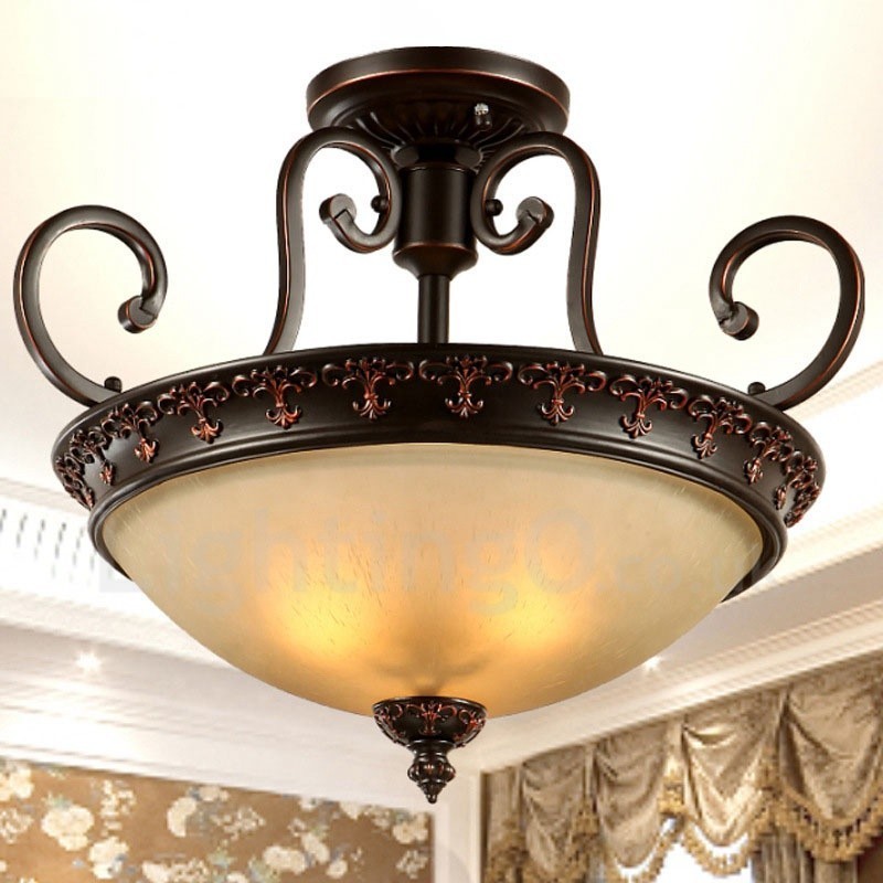 Lampada da soffitto Rustico/Lodge in metallo con LED integrato 55 x 43 cm