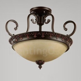 Lampada da soffitto Rustico/Lodge in metallo con LED integrato 55 x 43 cm
