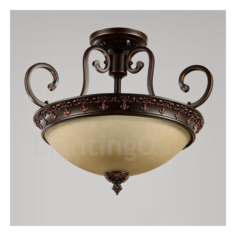 Lampada da soffitto Rustico/Lodge in metallo con LED integrato 55 x 43 cm
