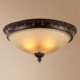 Lampada da soffitto rustica Lodge in metallo con LED integrato 35 x 20 cm