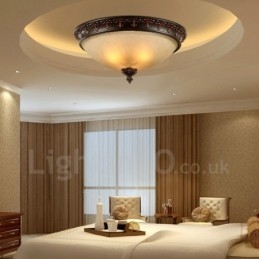 Lampada da soffitto rustica Lodge in metallo con LED integrato 35 x 20 cm