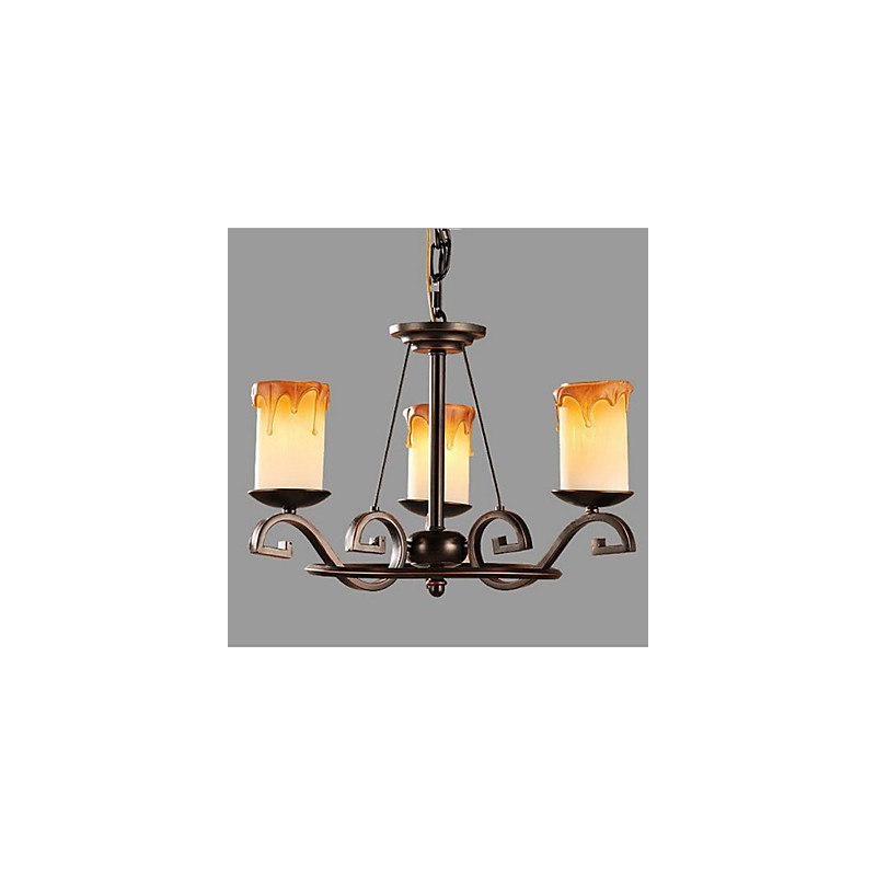 Lampadario antico in ferro stile candela