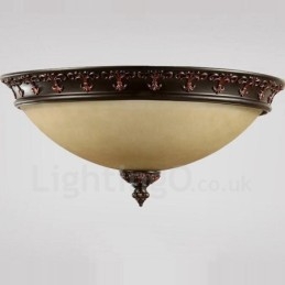 Lampada da soffitto rustica Lodge in metallo con LED integrato 35 x 20 cm