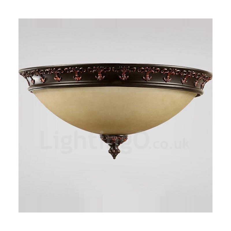 Lampada da soffitto rustica Lodge in metallo con LED integrato 35 x 20 cm