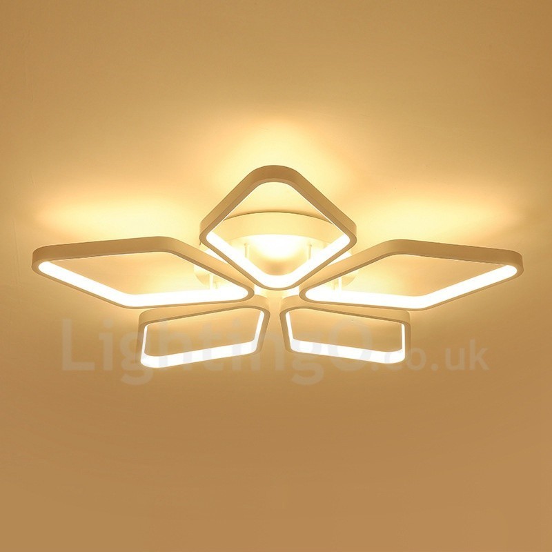 Lampada da soffitto moderna contemporanea a 5 luci LED integrato in metallo 53x9 cm