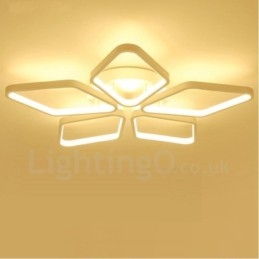 Lampada da soffitto moderna contemporanea a 5 luci LED integrato in metallo 53x9 cm