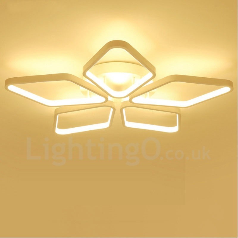 Lampada da soffitto moderna contemporanea a 5 luci LED integrato in metallo 53x9 cm