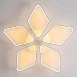 Lampada da soffitto moderna contemporanea a 5 luci LED integrato in metallo 53x9 cm
