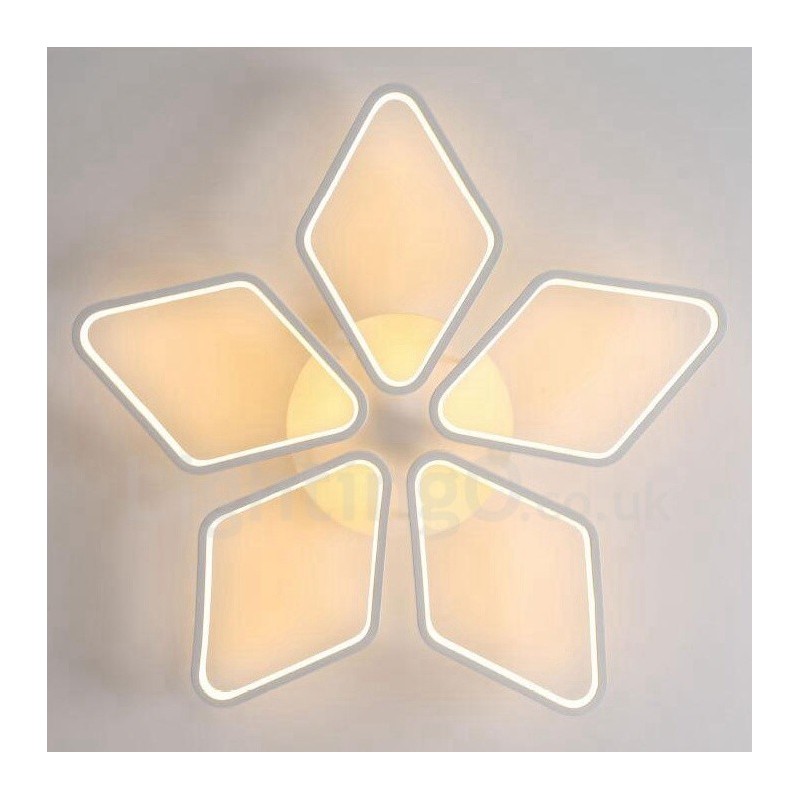 Lampada da soffitto moderna contemporanea a 5 luci LED integrato in metallo 53x9 cm