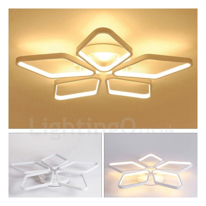 Lampada da soffitto moderna contemporanea a 5 luci LED integrato in metallo 53x9 cm
