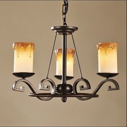 Lampadario antico in ferro stile candela