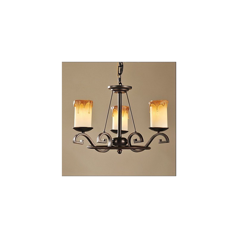Lampadario antico in ferro stile candela