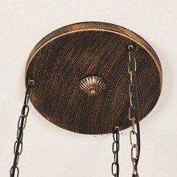 Lampada a sospensione rustica vintage in metallo e vetro, 3 lampadine E12/E14, 30 cm
