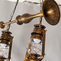 Lampadario a sospensione in metallo retrò rustico stile lodge vintage