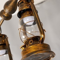 Lampadario a sospensione in metallo retrò rustico stile lodge vintage
