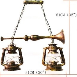 Lampadario a sospensione in metallo retrò rustico stile lodge vintage