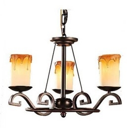 Lampadario antico in ferro stile candela
