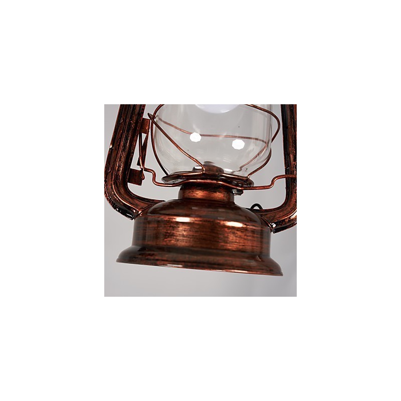 Lampadario a sospensione in metallo stile retrò rustico vintage con vetro, 3 lampadine E12/E14