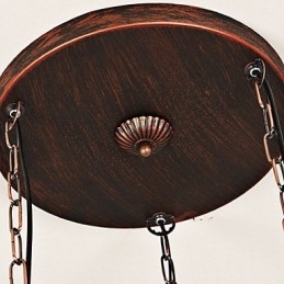 Lampadario a sospensione in metallo stile retrò rustico vintage con vetro, 3 lampadine E12/E14