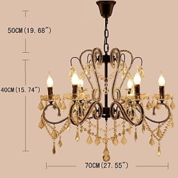 Lampadario in cristallo a 6 luci moderno classico rustico vintage retrò